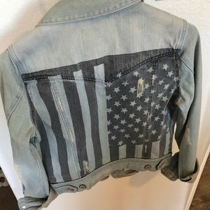 Thread & Supply Jean Jacket with American Flag